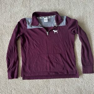 Victoria’s Secret PINK maroon quarter zip sweatshirt